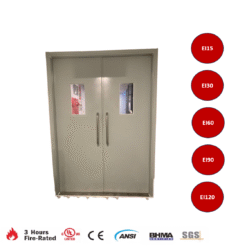 Cửa sắt chống cháy 2 cánh có kính EI60
