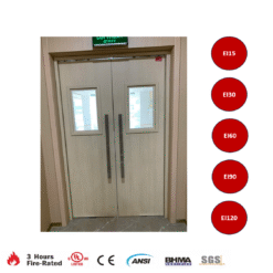Cửa gỗ chống cháy 2 cánh có ô kính EI60